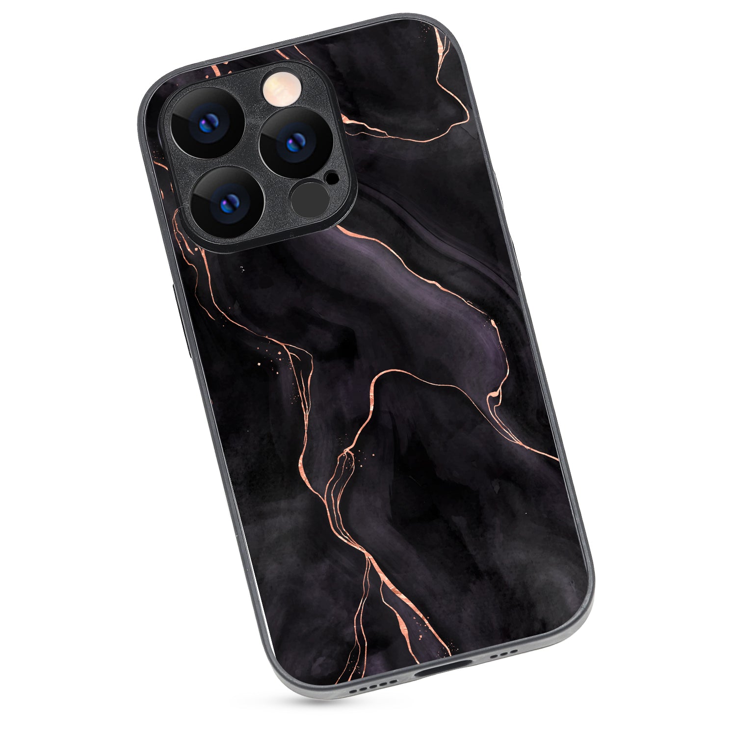 Black Pink Line Marble iPhone 14 Pro Case