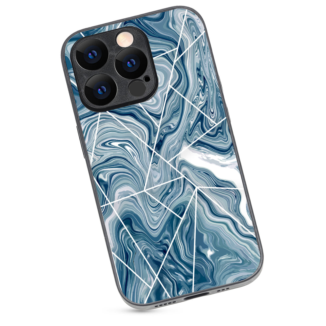 Blue Tile Marble iPhone 14 Pro Case