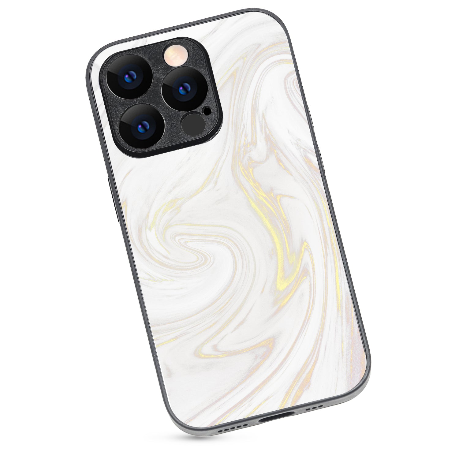 White Golden Marble iPhone 14 Pro Case