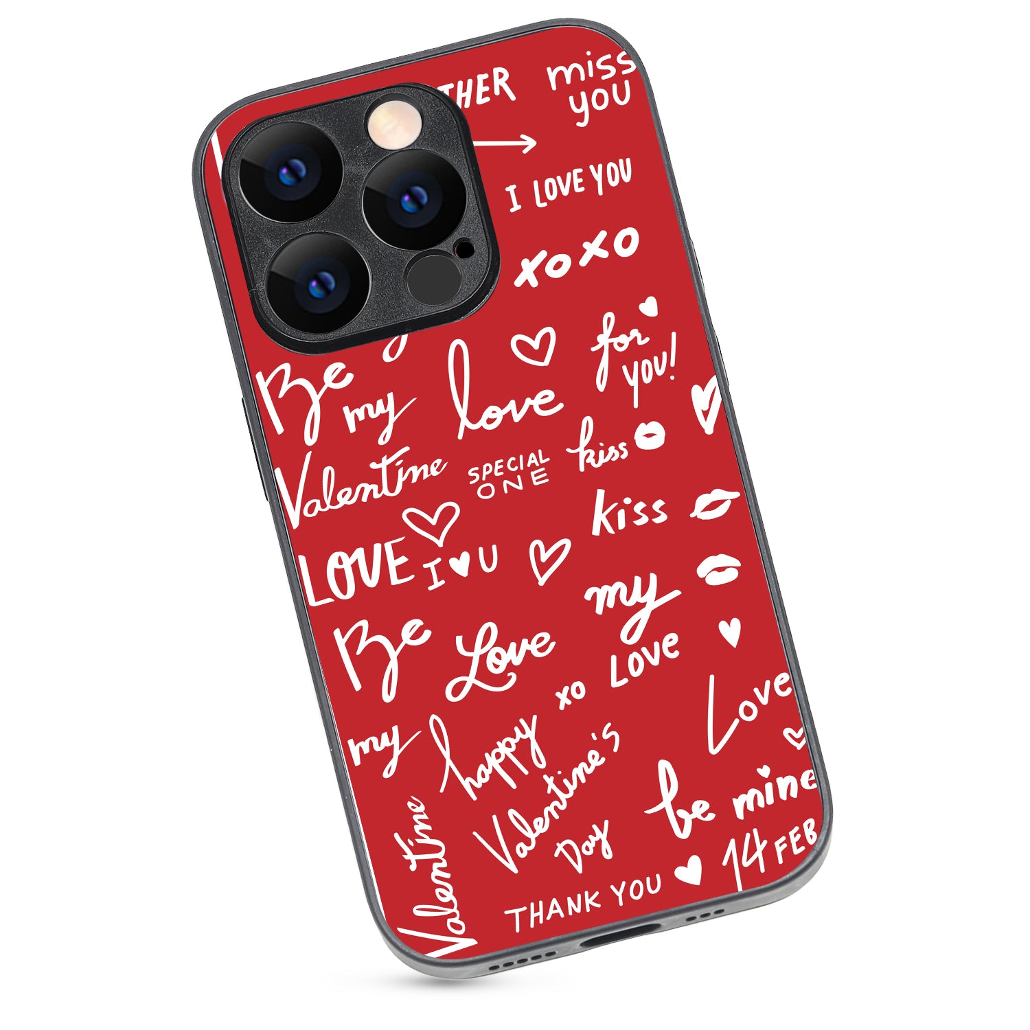 Red Love Couple iPhone 14 Pro Case