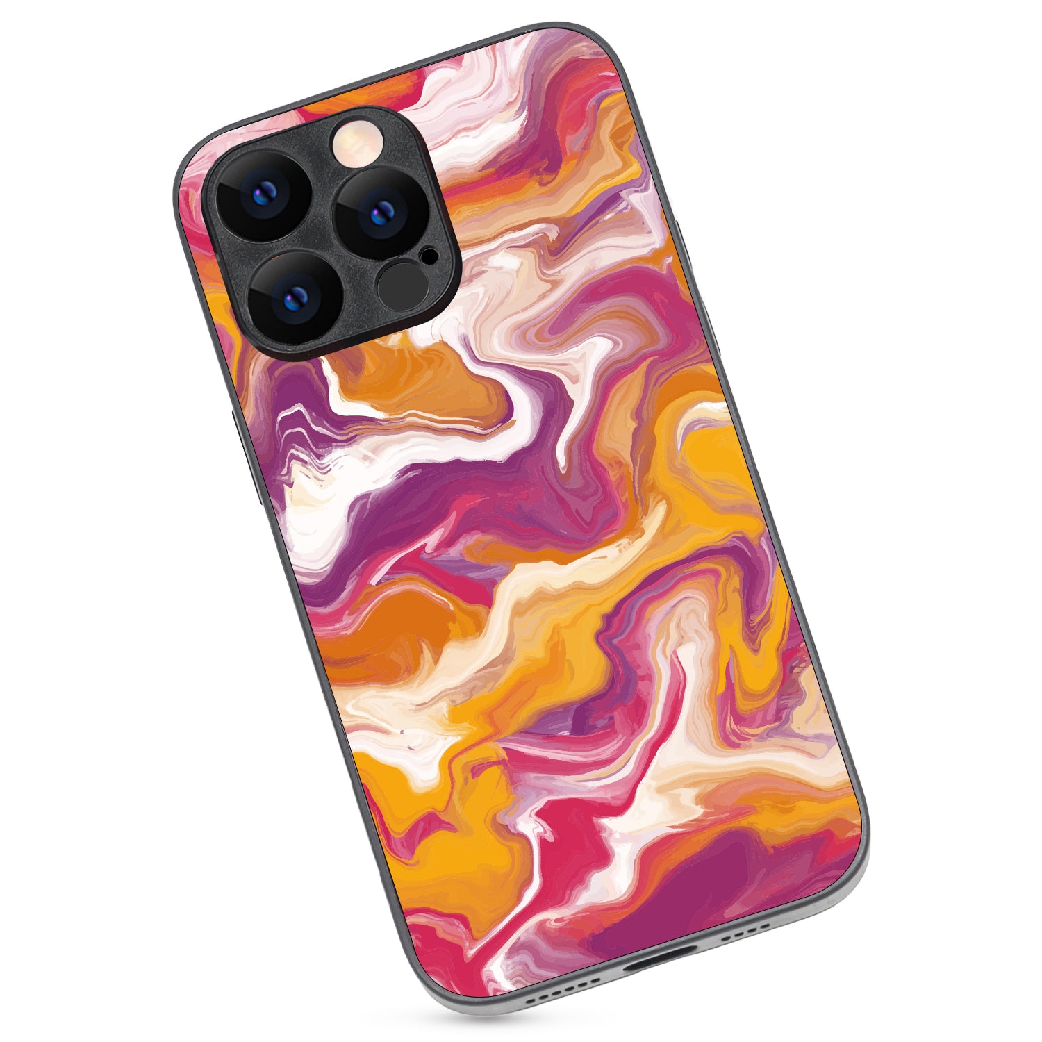 Yellow Purple Marble iPhone 14 Pro Max Case