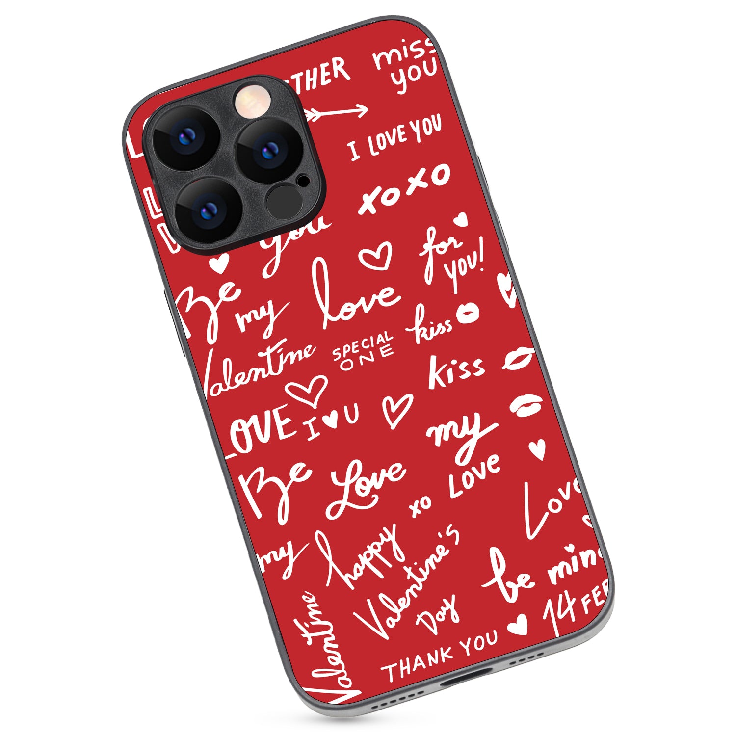 Red Love Couple iPhone 14 Pro Max Case