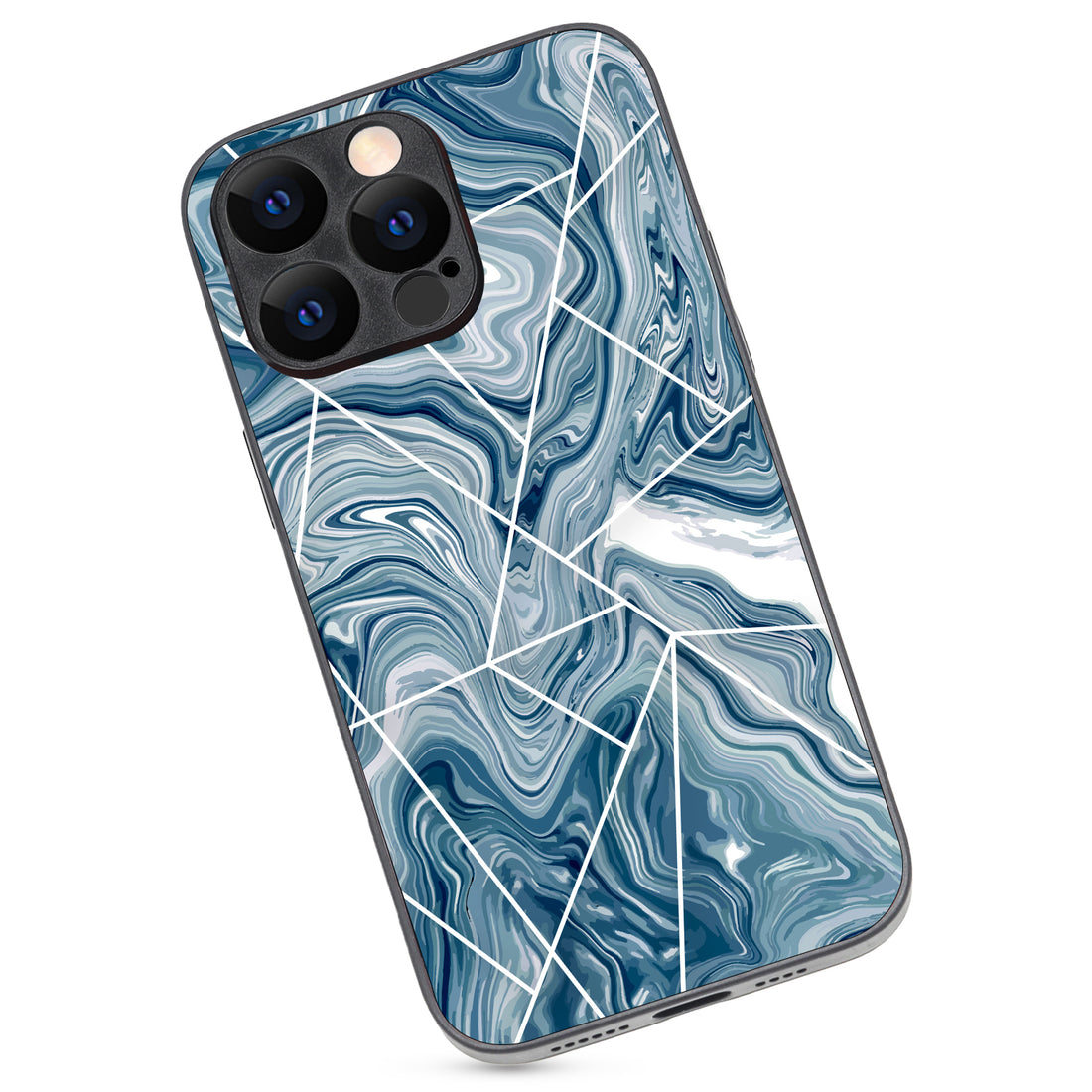 Blue Tile Marble iPhone 14 Pro Max Case