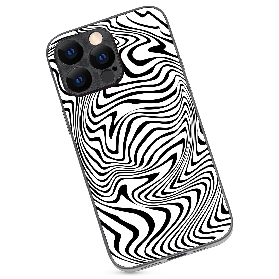 White Zig-Zag Optical Illusion iPhone 14 Pro Max Case