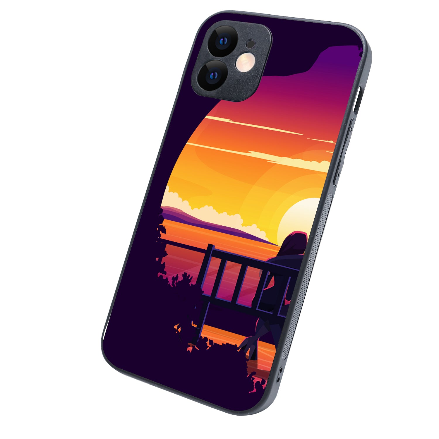 Sunset Date Girl Couple iPhone 12 Case