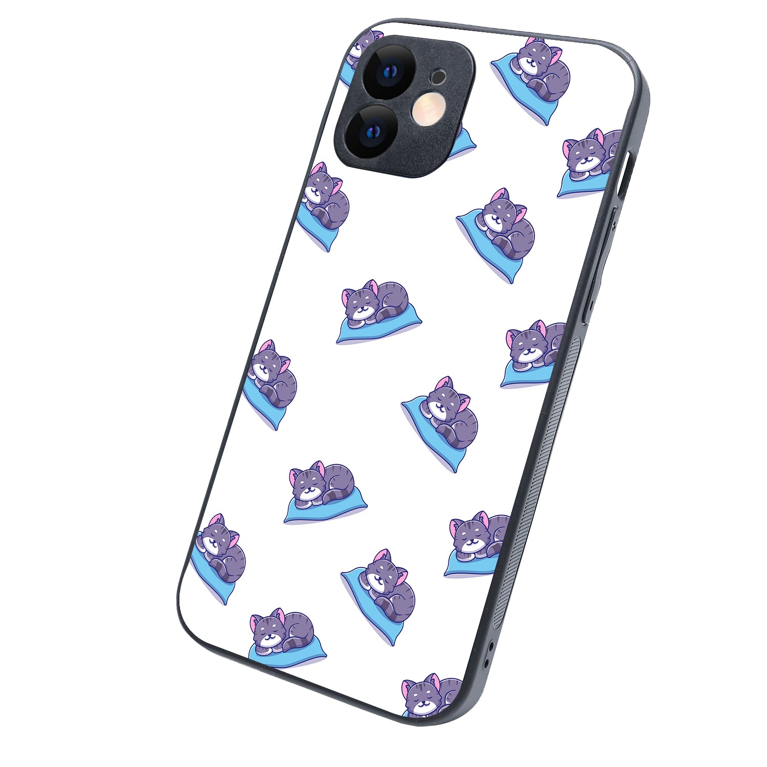 Sleeping Cat Cartoon iPhone 12 Case