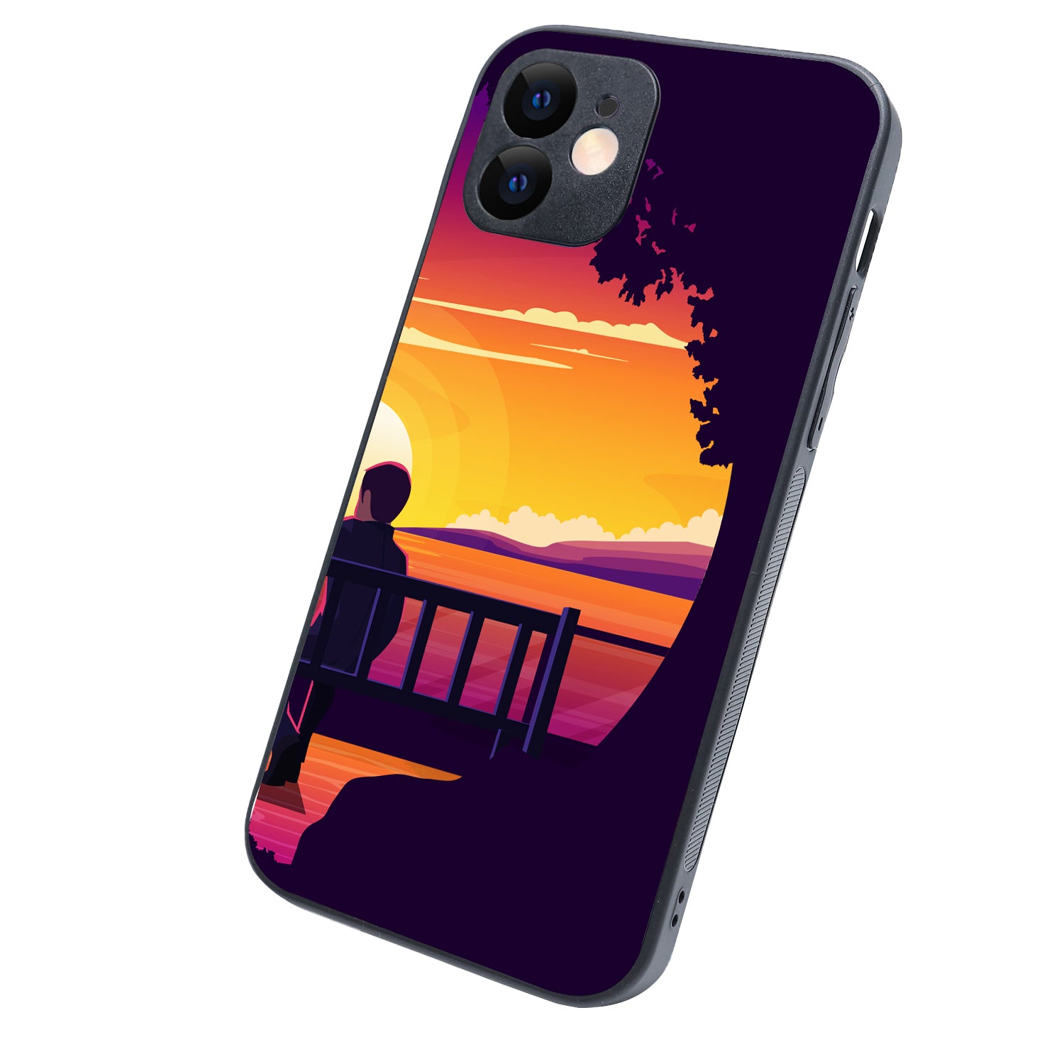 Sunset Date Boy Couple iPhone 12 Case