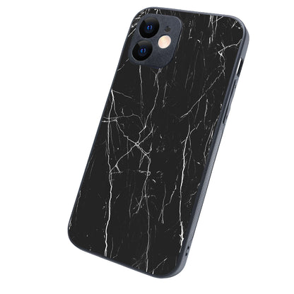 Black Tile Marble iPhone 12 Case