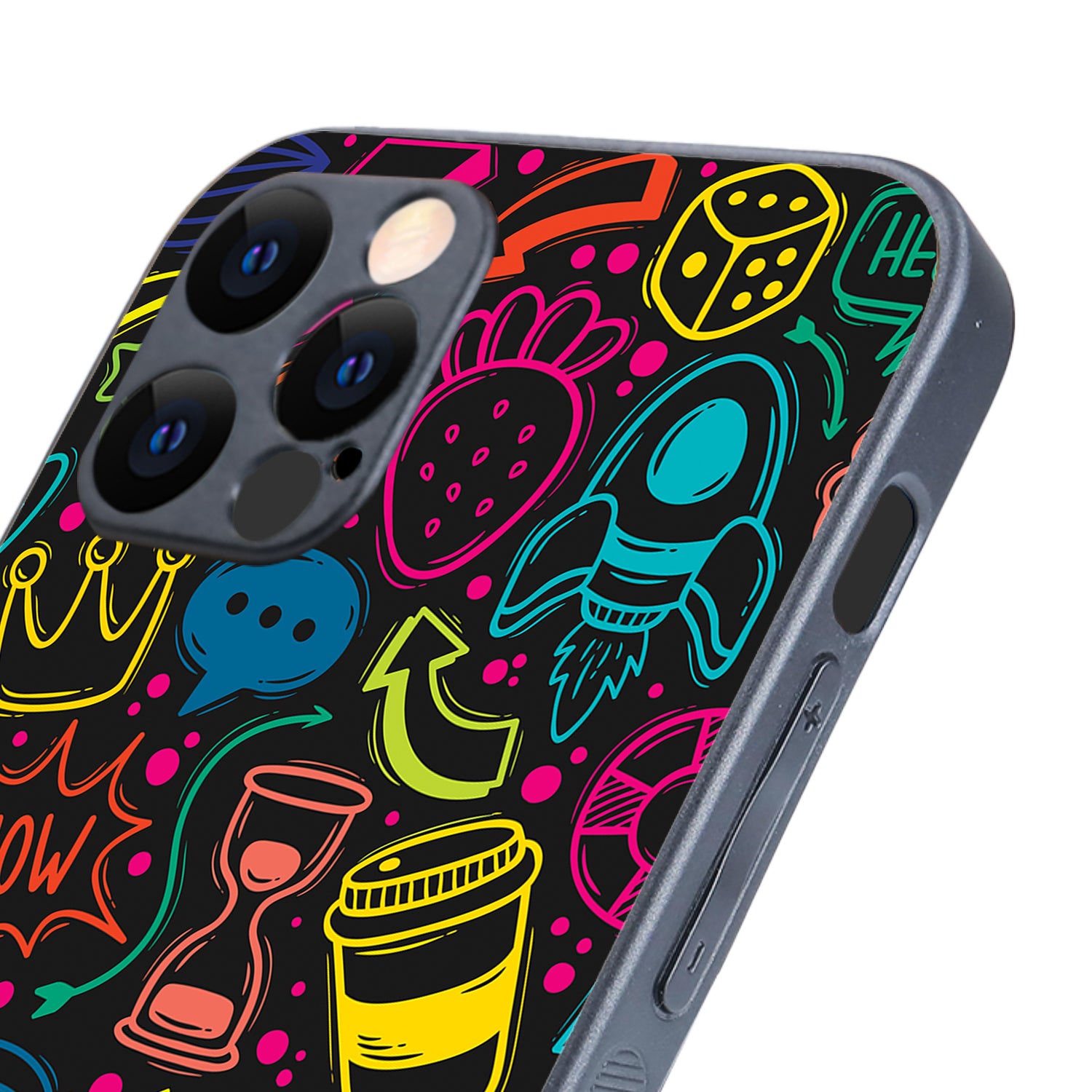 Wow Black Doodle iPhone 12 Pro Case
