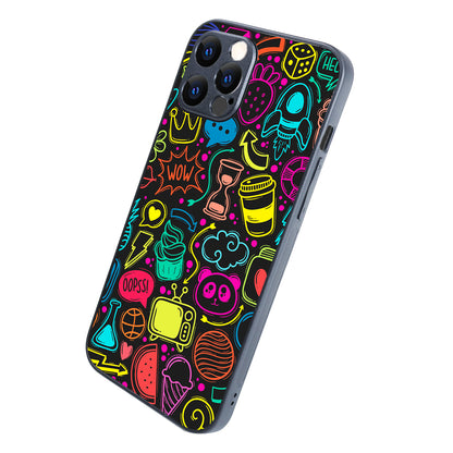 Wow Black Doodle iPhone 12 Pro Max Case