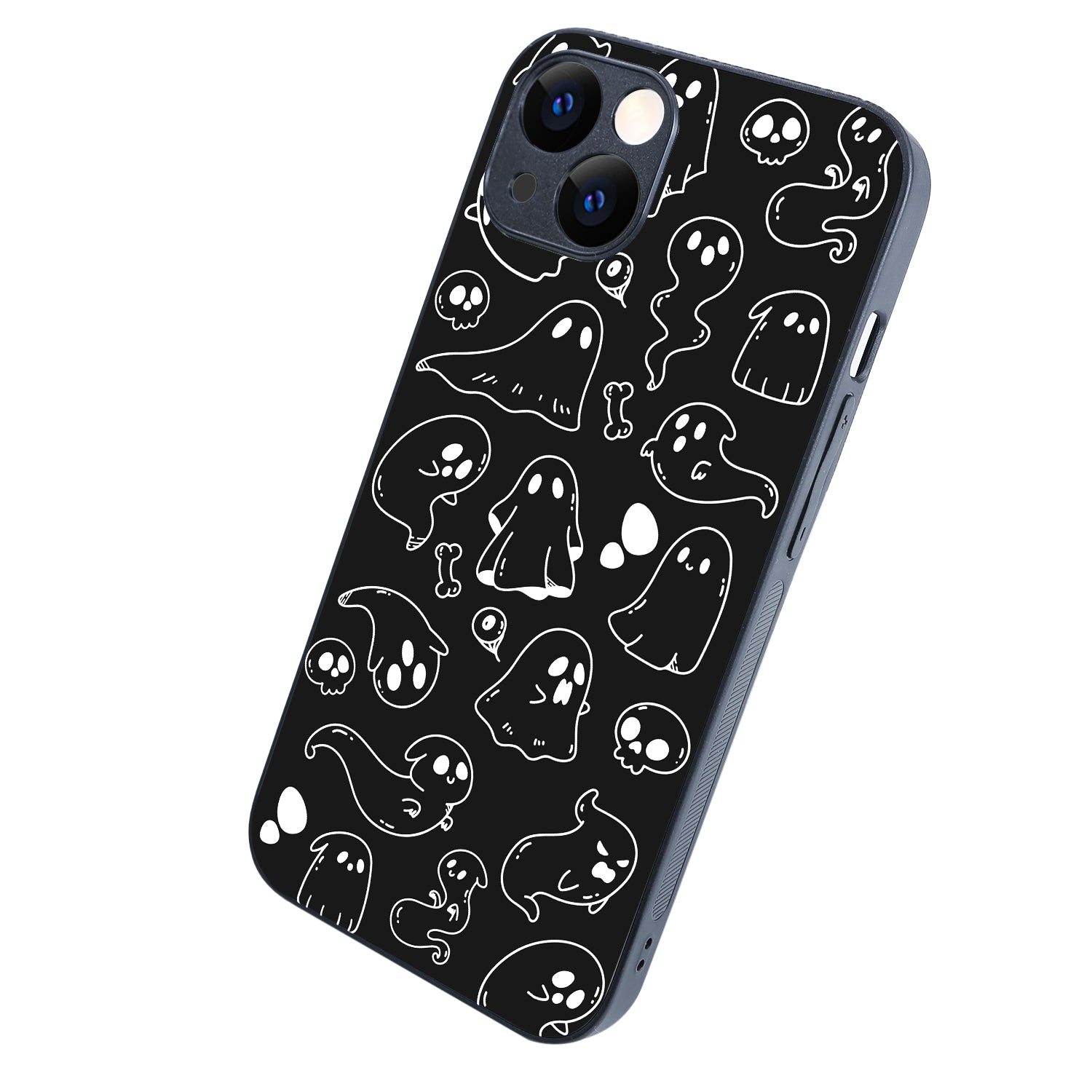 Black Ghost Doodle iPhone 13 Case