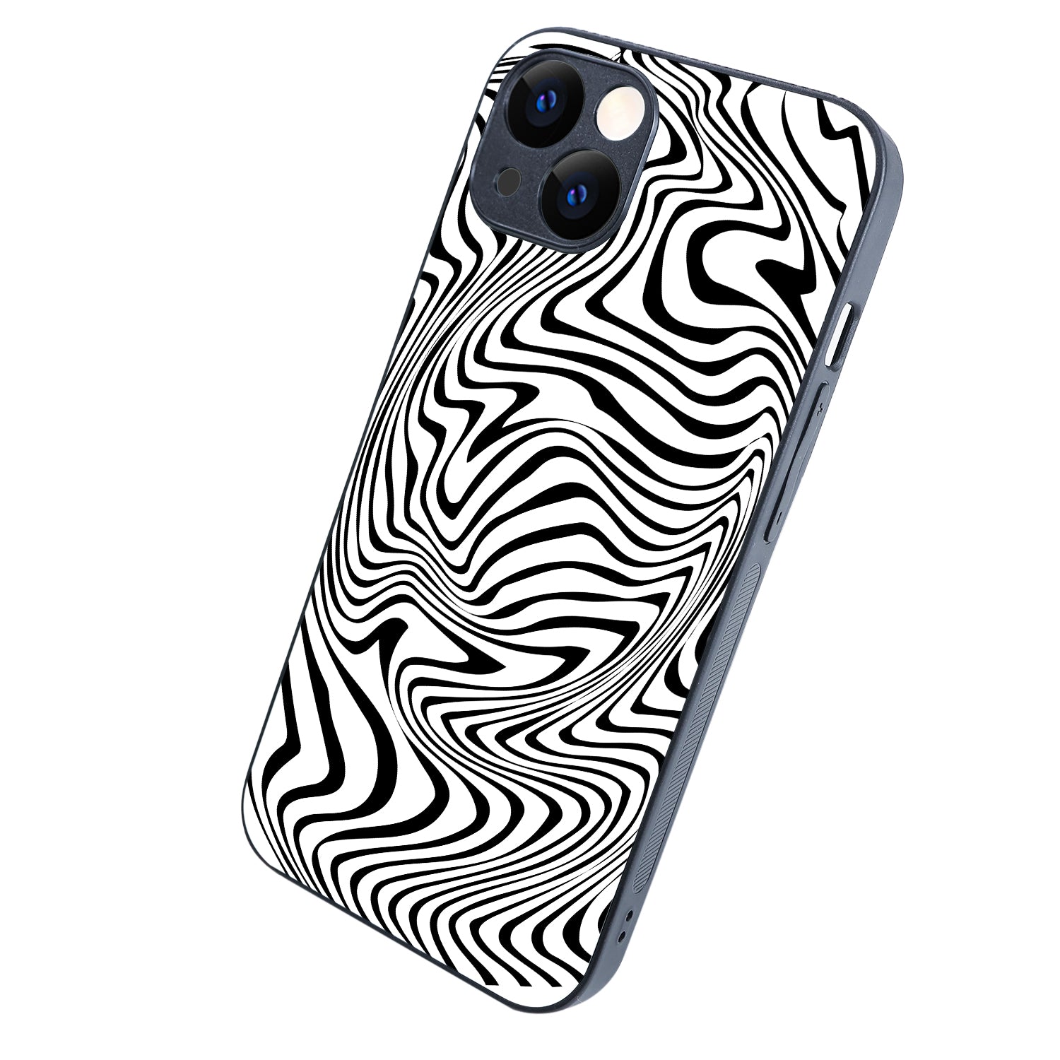 White Zig-Zag Optical Illusion iPhone 13 Case