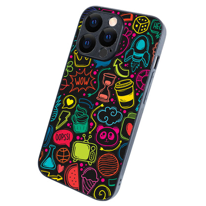 Wow Black Doodle iPhone 13 Pro Case