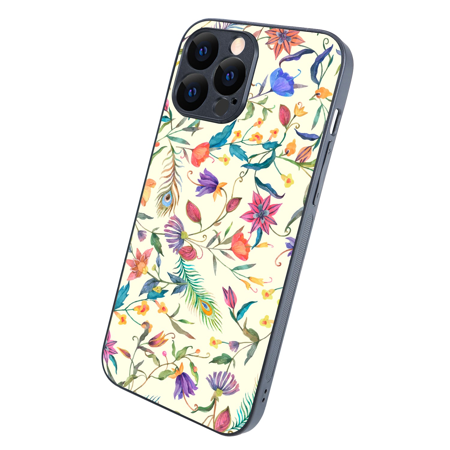 White Doodle Floral iPhone 13 Pro Max Case