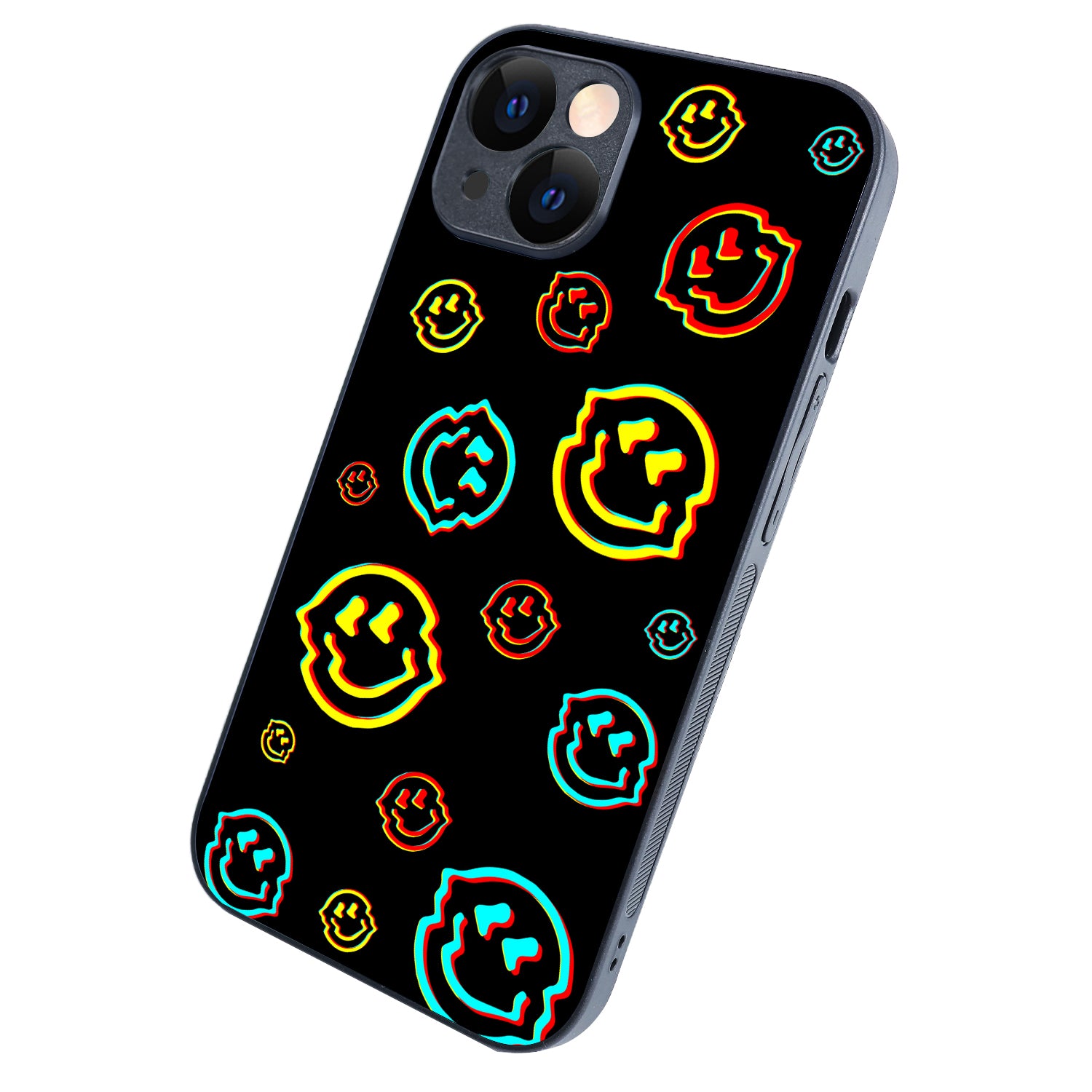 Black Smiley Doodle iPhone 14 Case