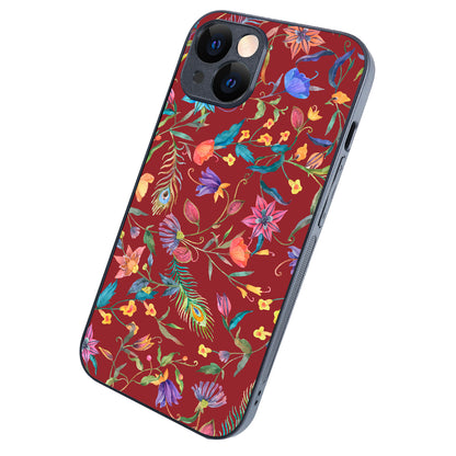 Red Doodle Floral iPhone 14 Case