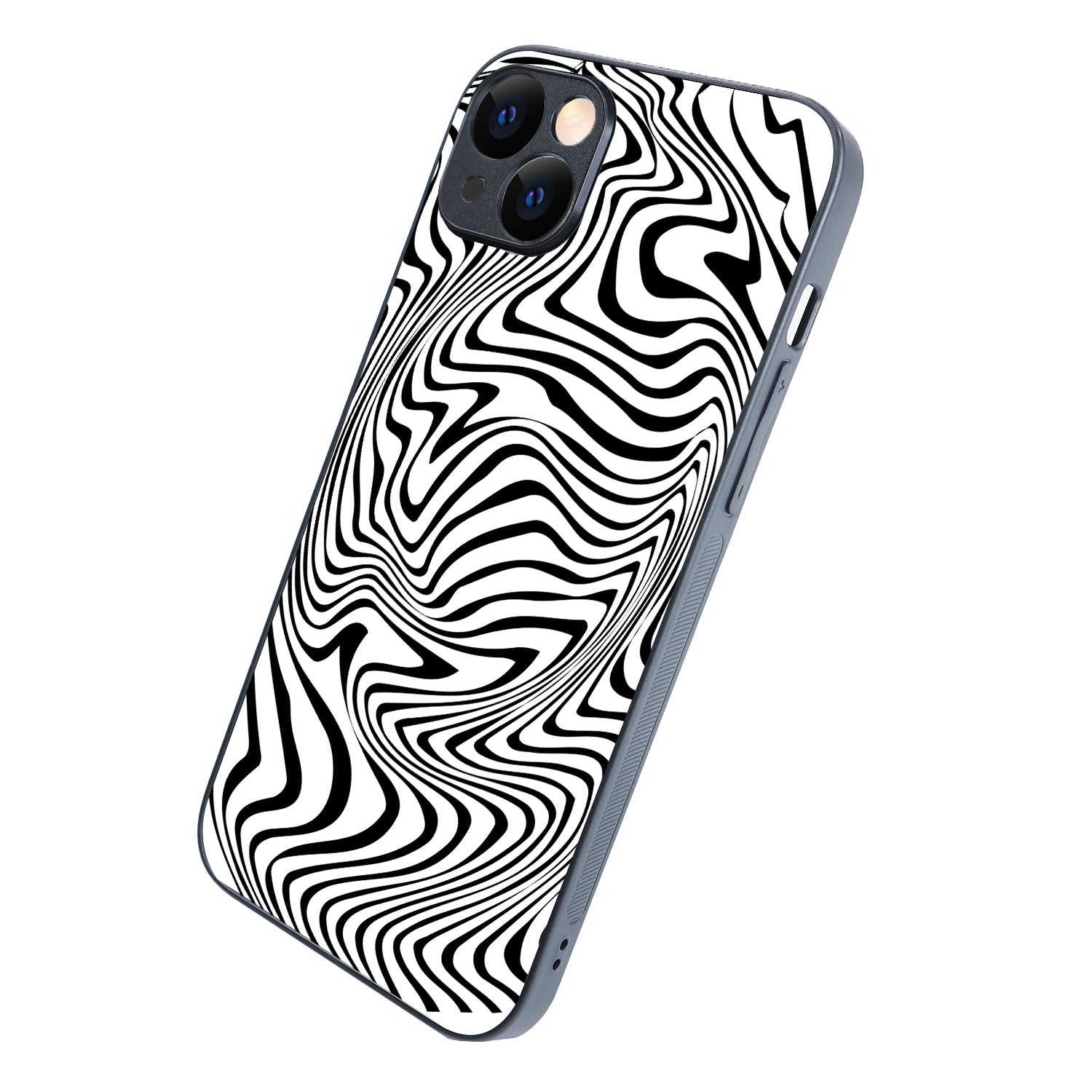 White Zig-Zag Optical Illusion iPhone 14 Plus Case
