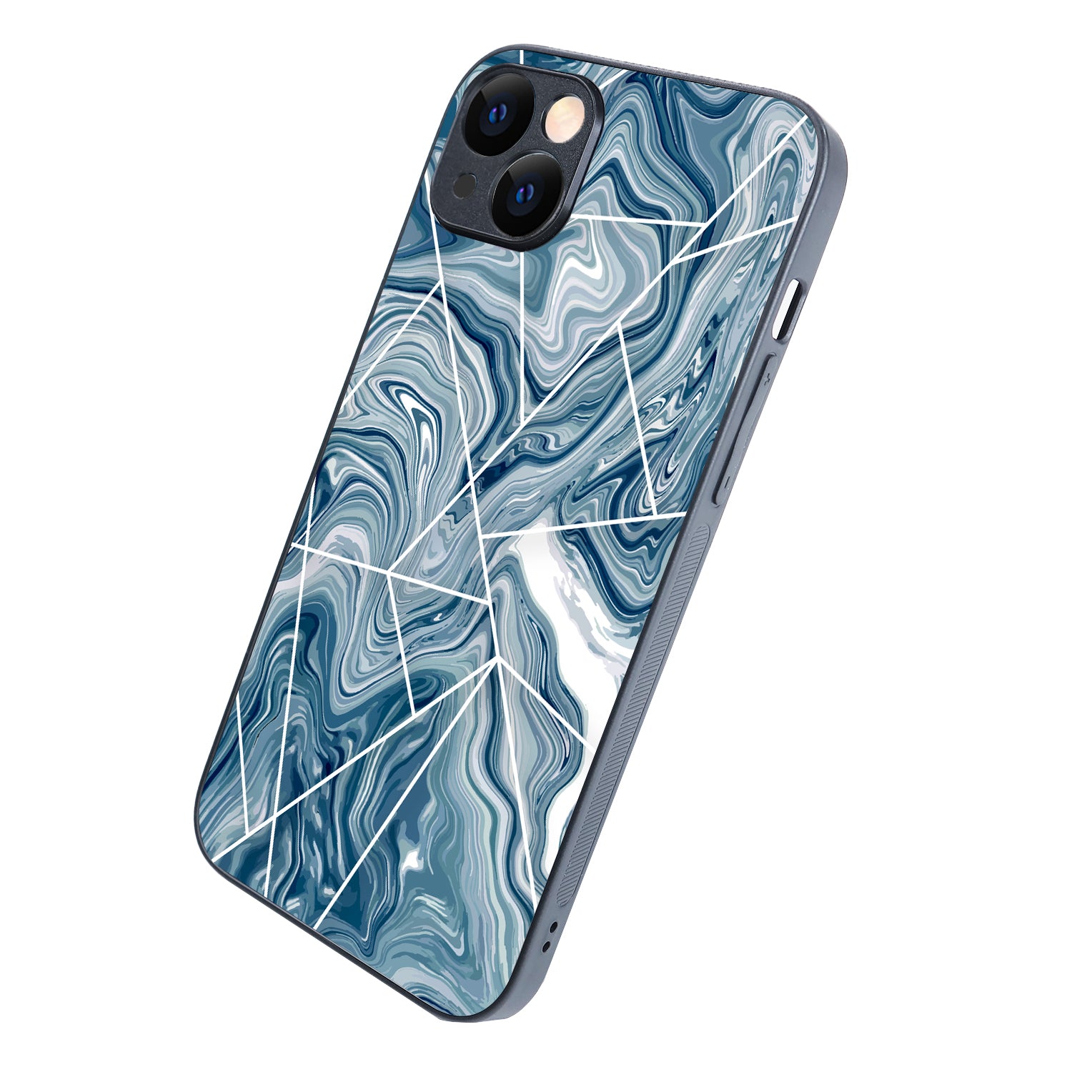 Blue Tile Marble iPhone 14 Plus Case