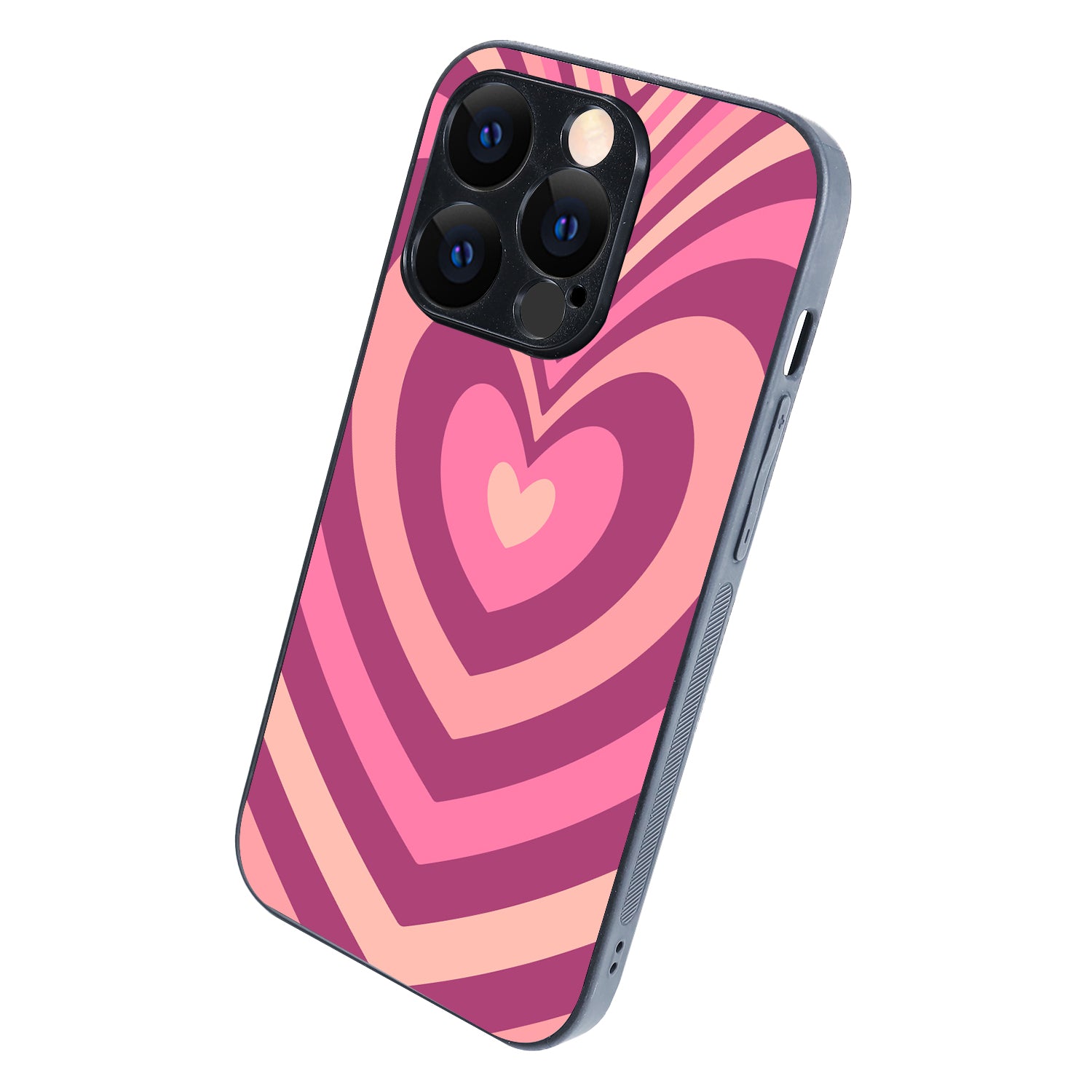 Pink Heart Optical Illusion iPhone 14 Pro Case