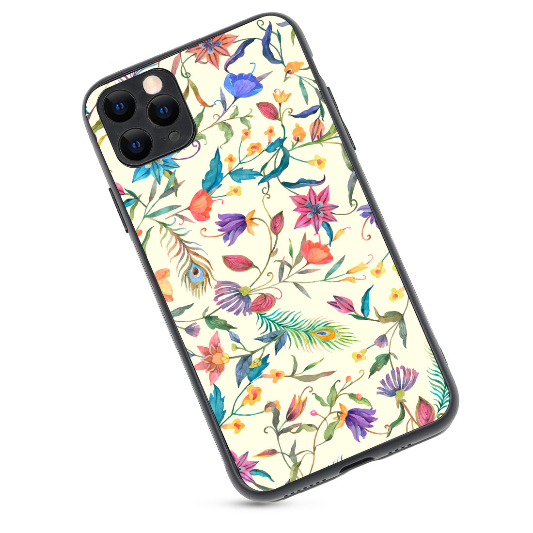 White Doodle Floral iPhone 11 Pro Max Case