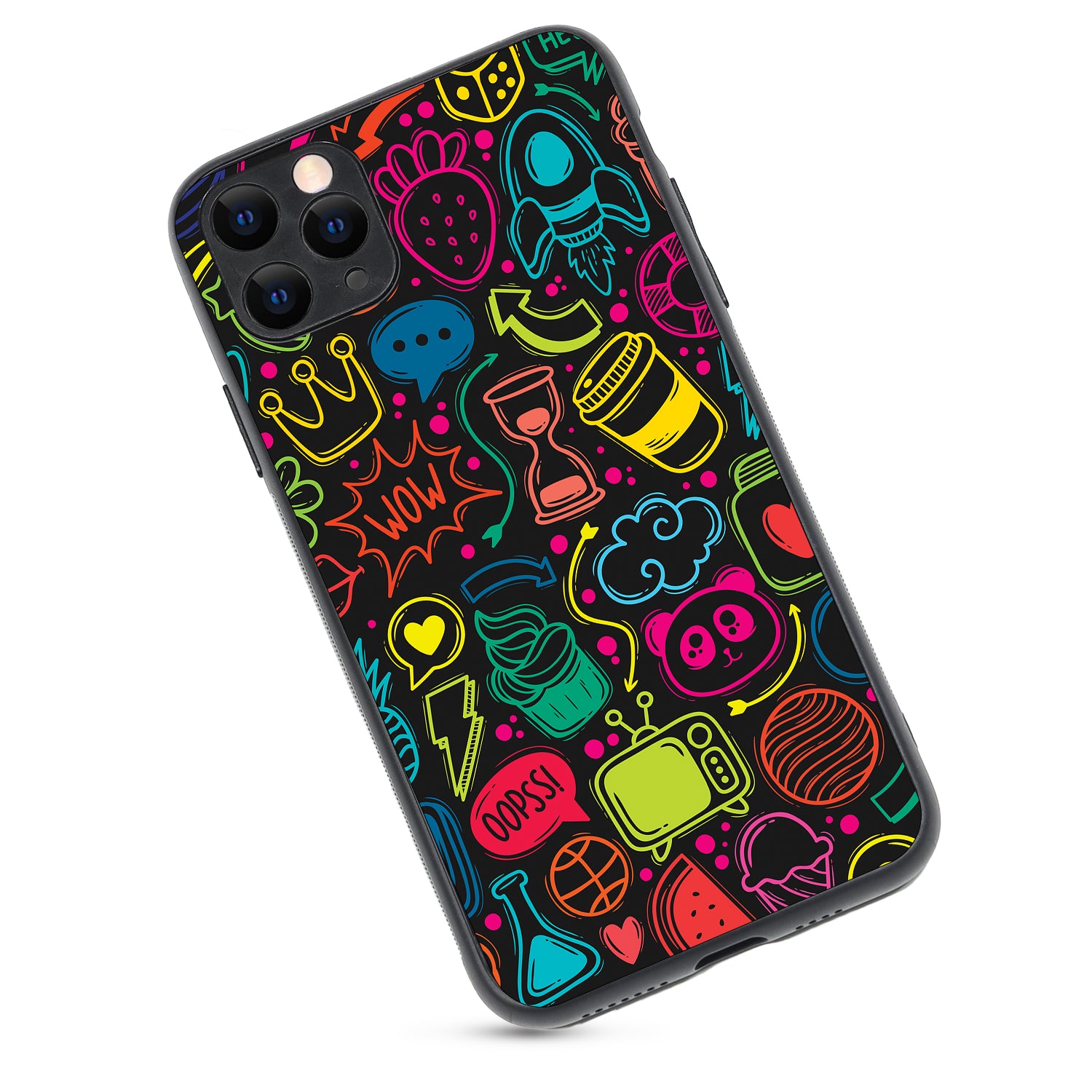 Wow Black Doodle iPhone 11 Pro Max Case