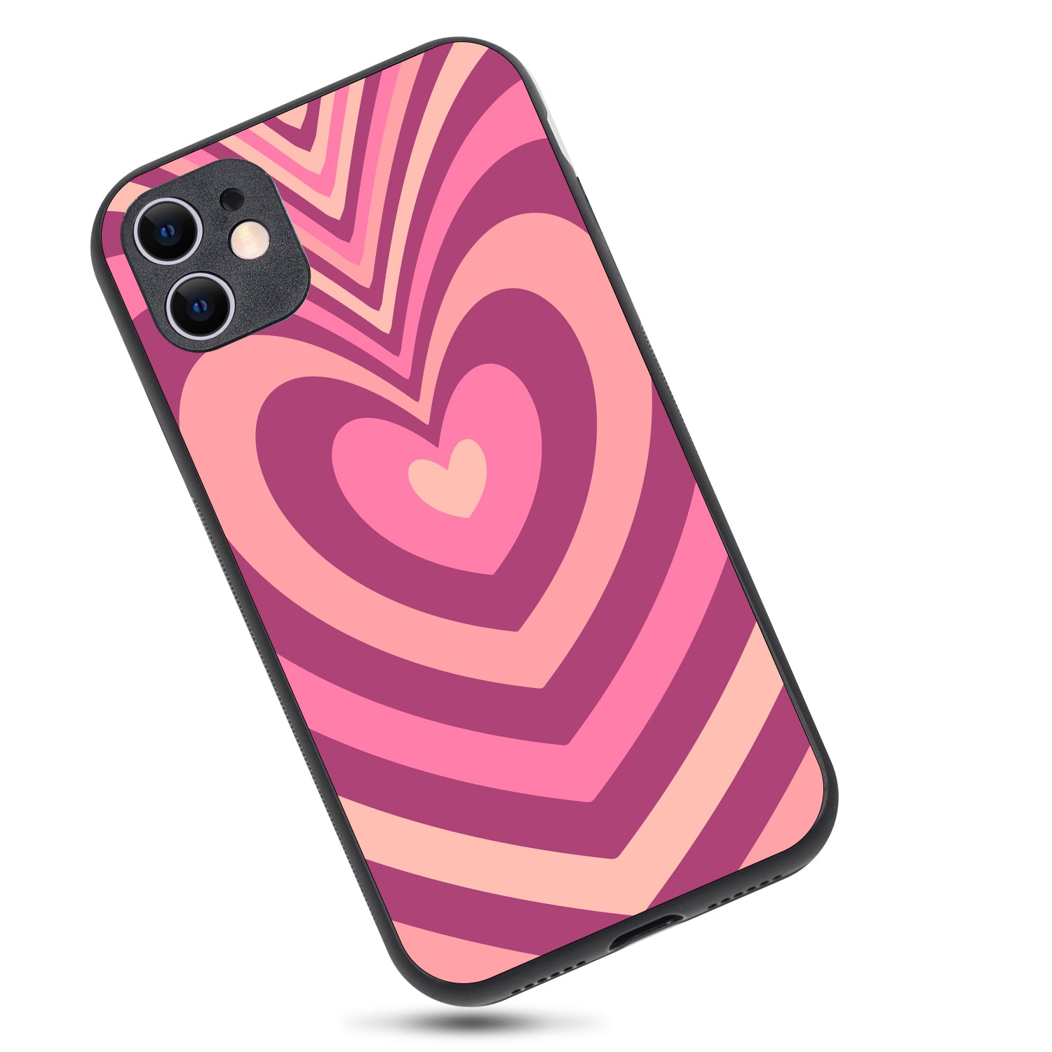 Pink Heart Optical Illusion iPhone 11 Case
