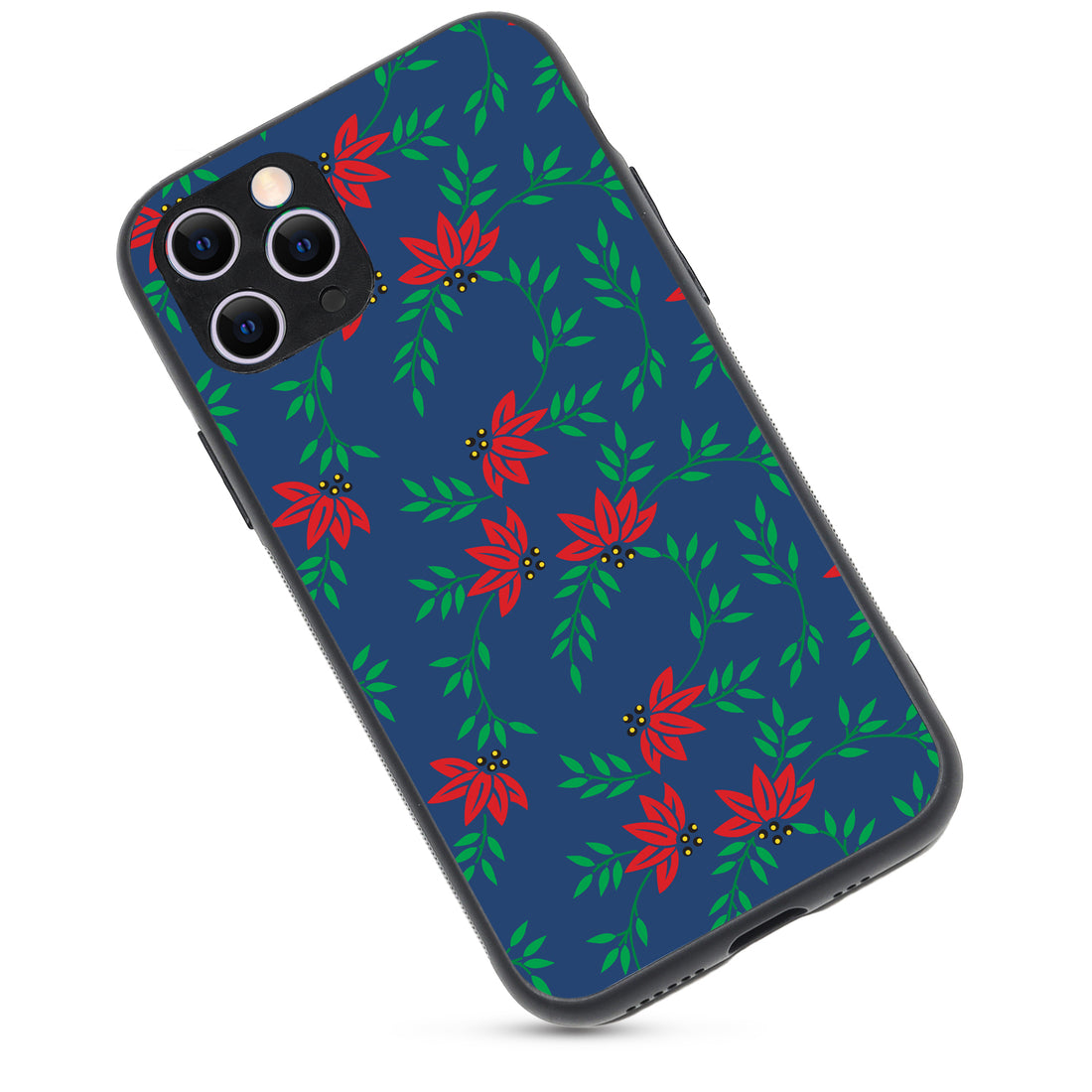 Red Green Leaves Floral iPhone 11 Pro Case