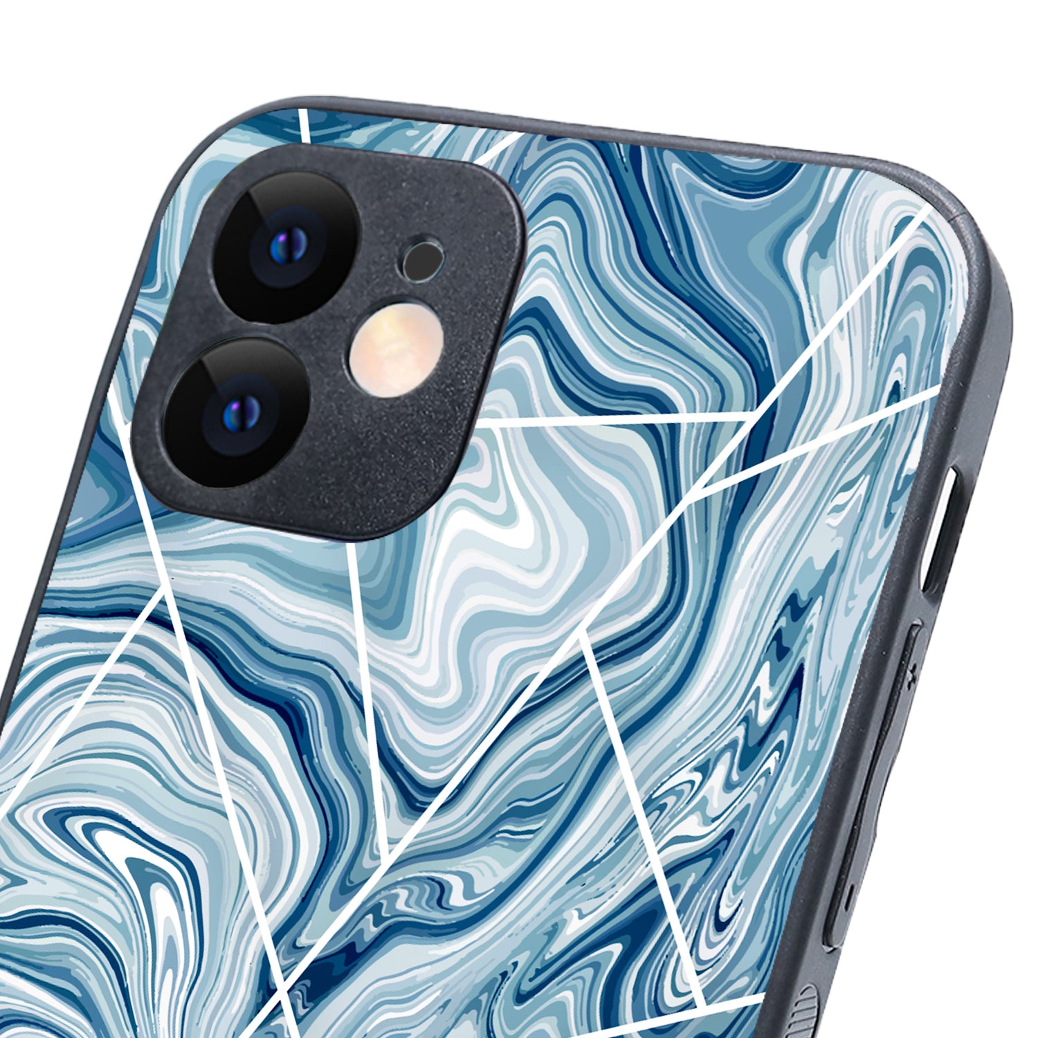Blue Tile Marble iPhone 12 Case