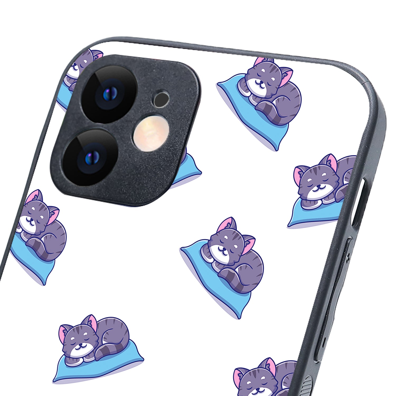 Sleeping Cat Cartoon iPhone 12 Case