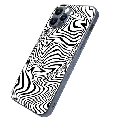 White Zig-Zag Optical Illusion iPhone 12 Pro Case