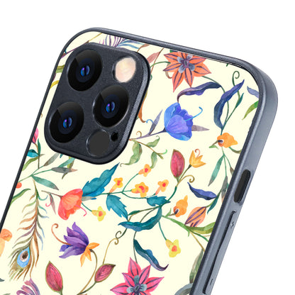 White Doodle Floral iPhone 12 Pro Max Case