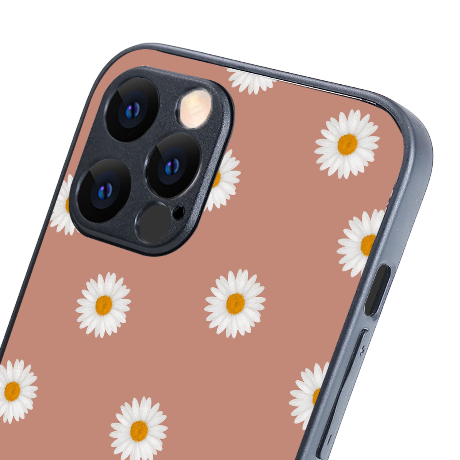 Peach Sunflower Black Floral iPhone 12 Pro Max Case