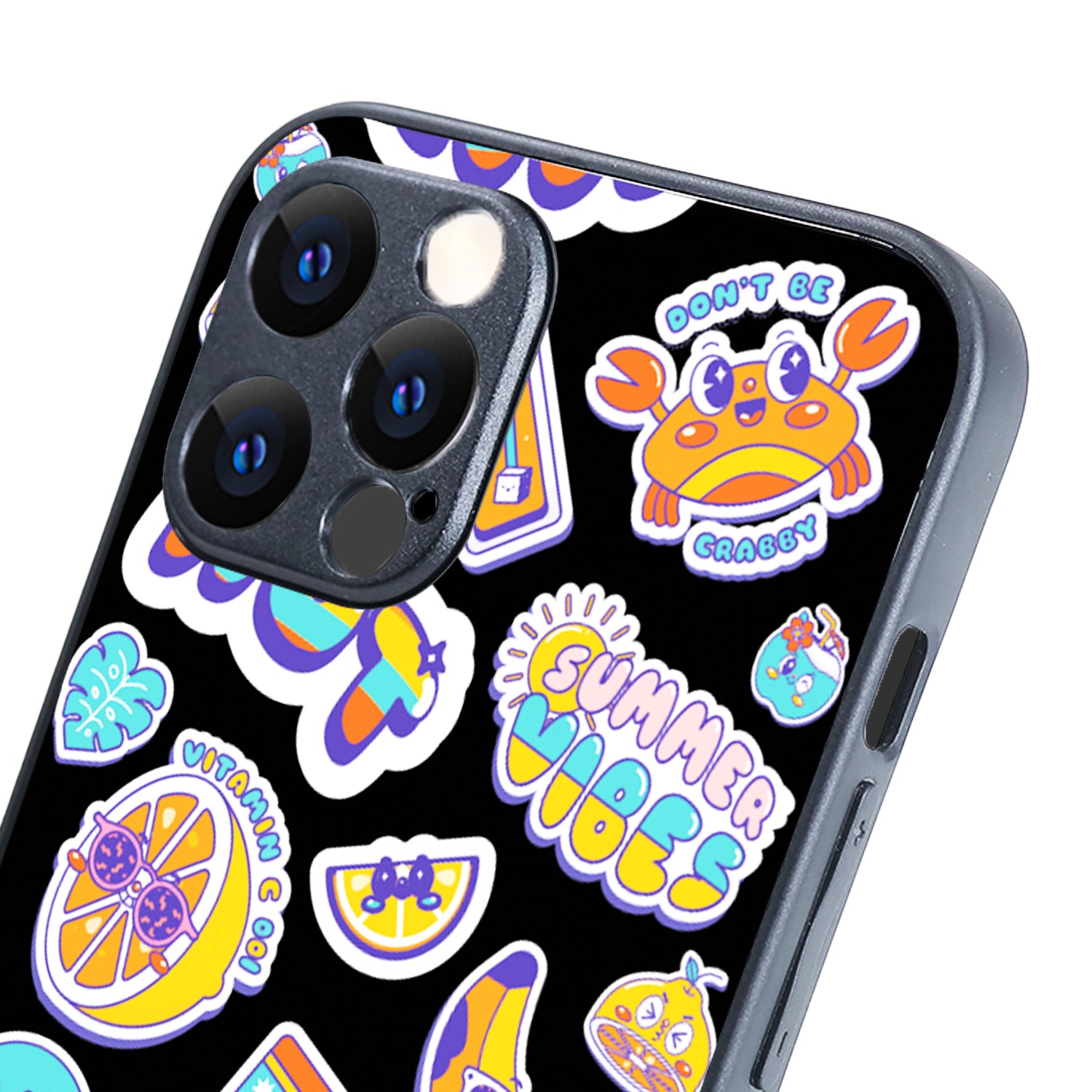Summer Feel Black Doodle iPhone 12 Pro Max Case