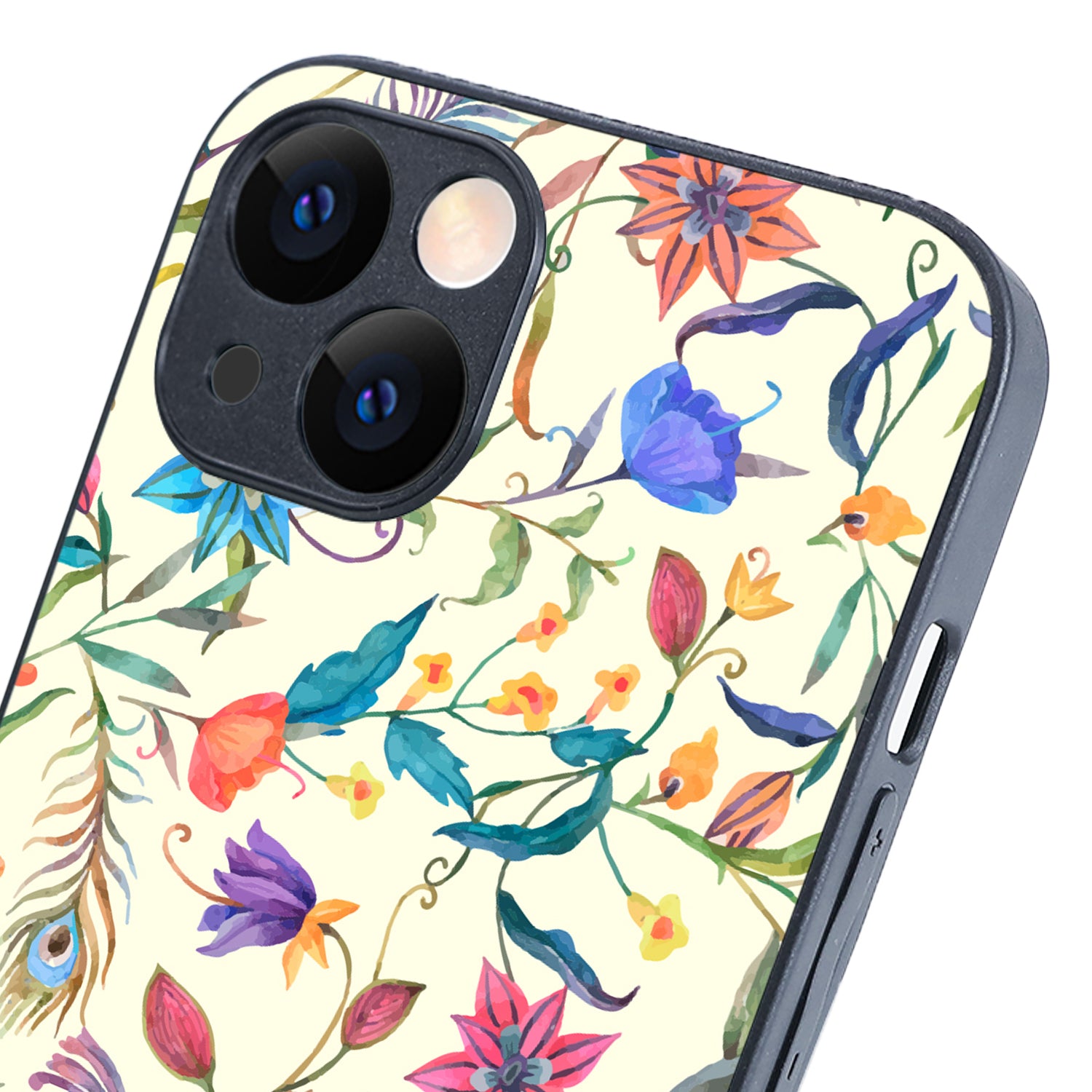 White Doodle Floral iPhone 13 Case