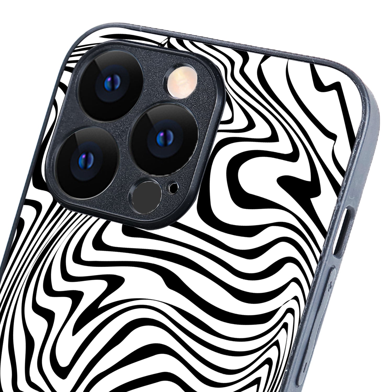 White Zig-Zag Optical Illusion iPhone 13 Pro Case