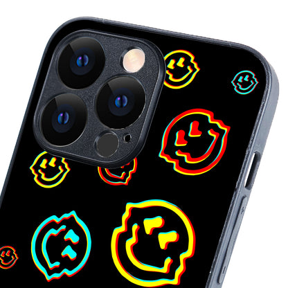 Black Smiley Doodle iPhone 13 Pro Case