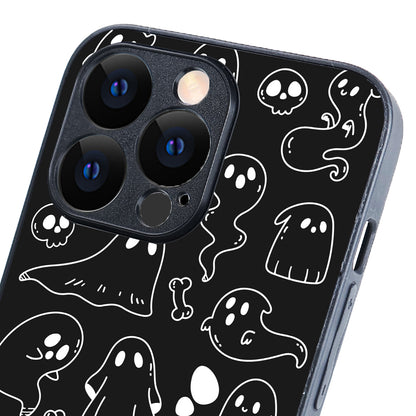 Black Ghost Doodle iPhone 13 Pro Case