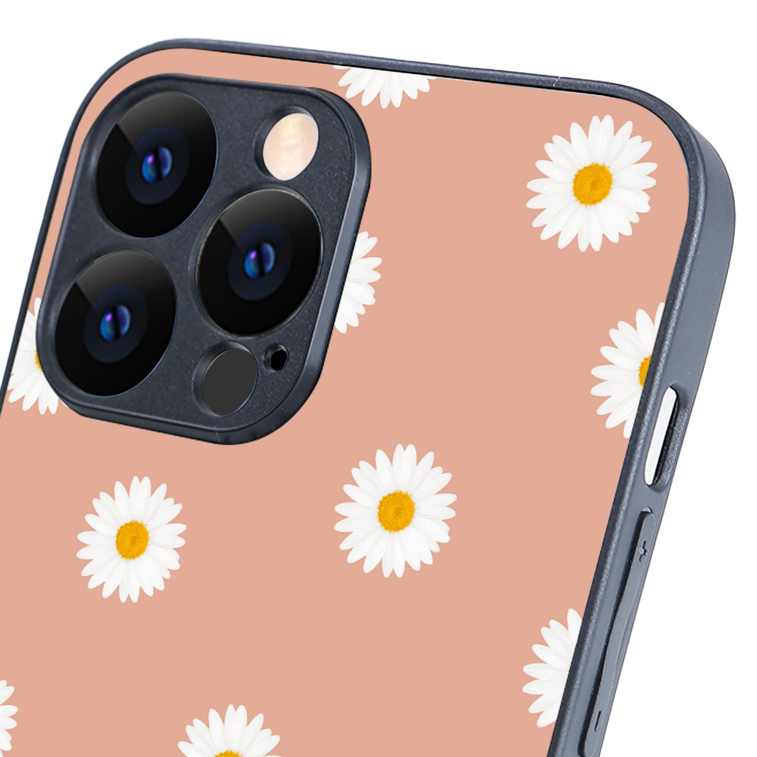 Peach Sunflower Black Floral iPhone 13 Pro Max Case