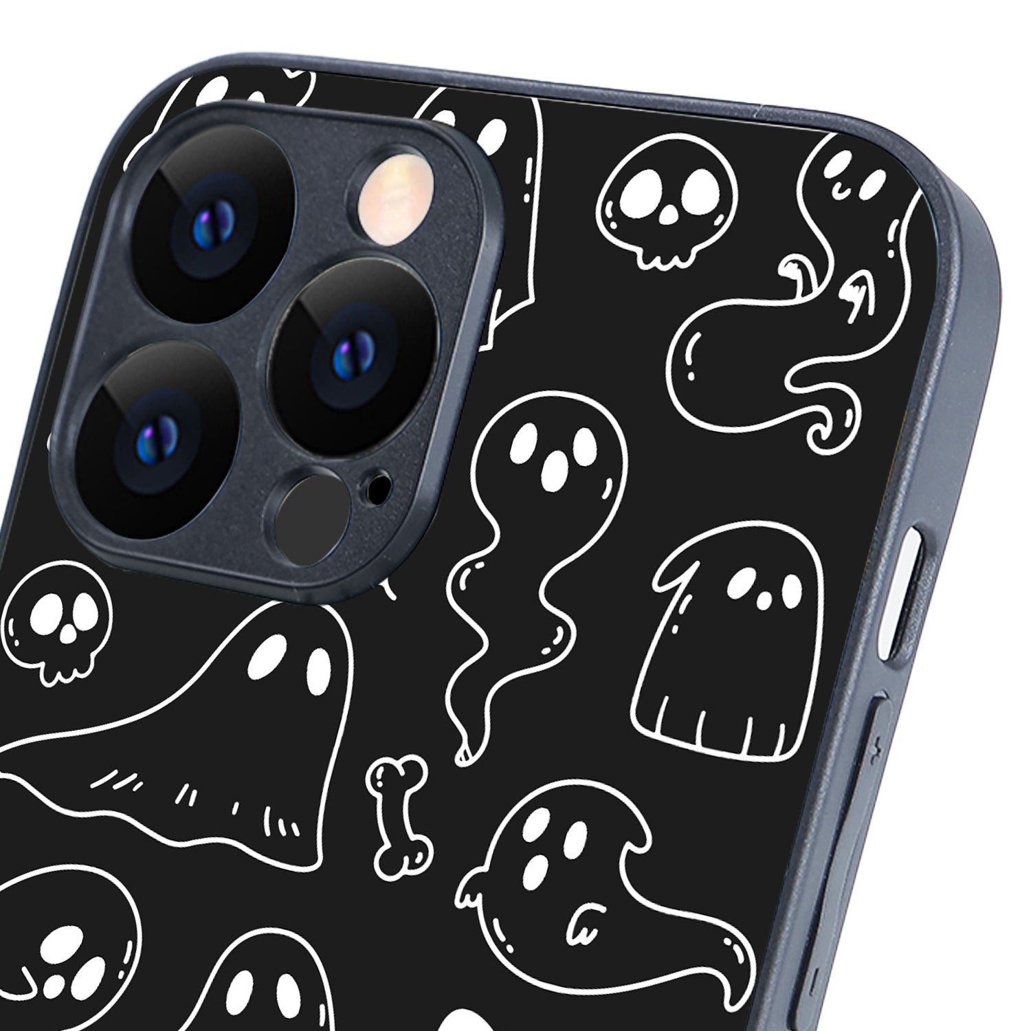 Black Ghost Doodle iPhone 13 Pro Max Case