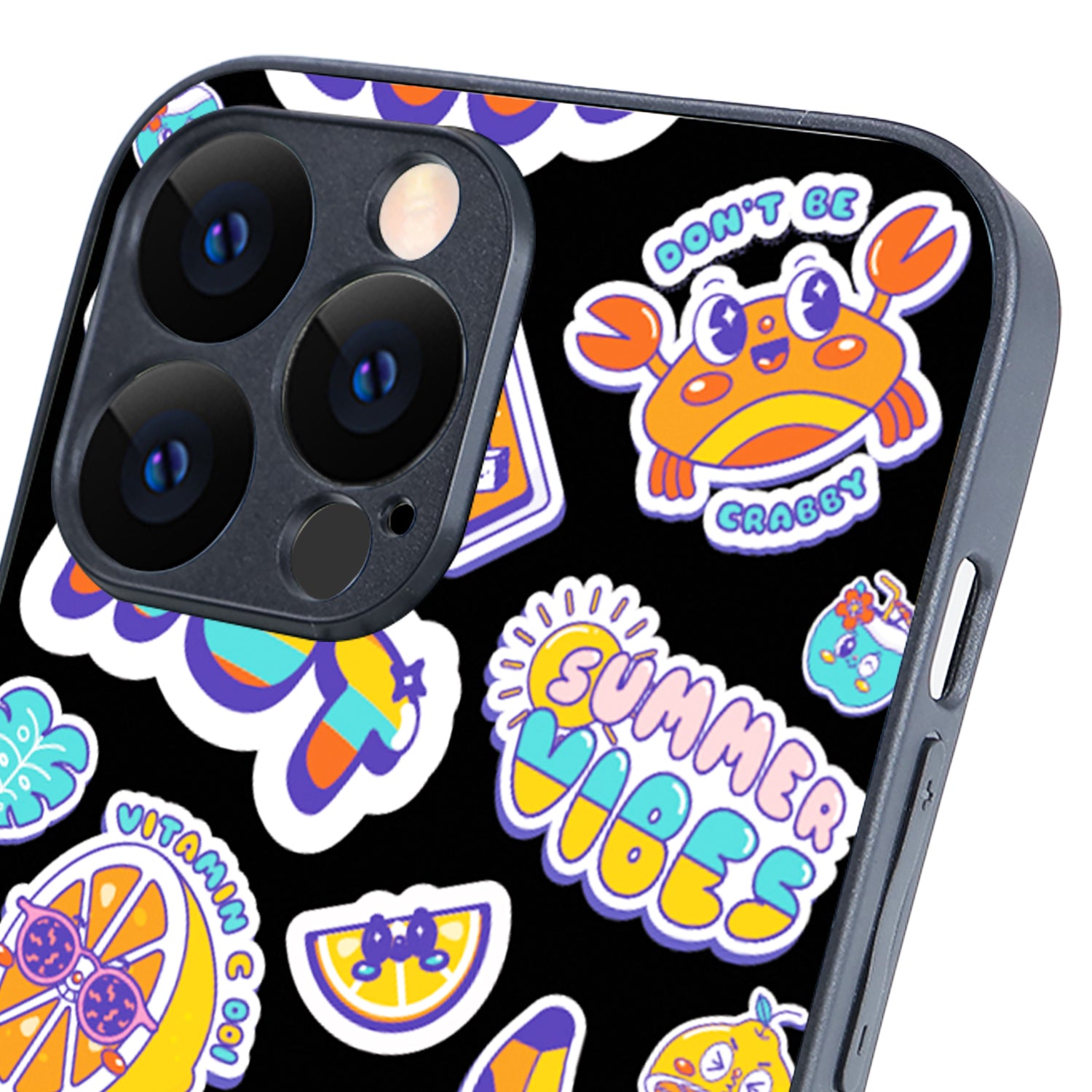 Summer Feel Black Doodle iPhone 13 Pro Max Case