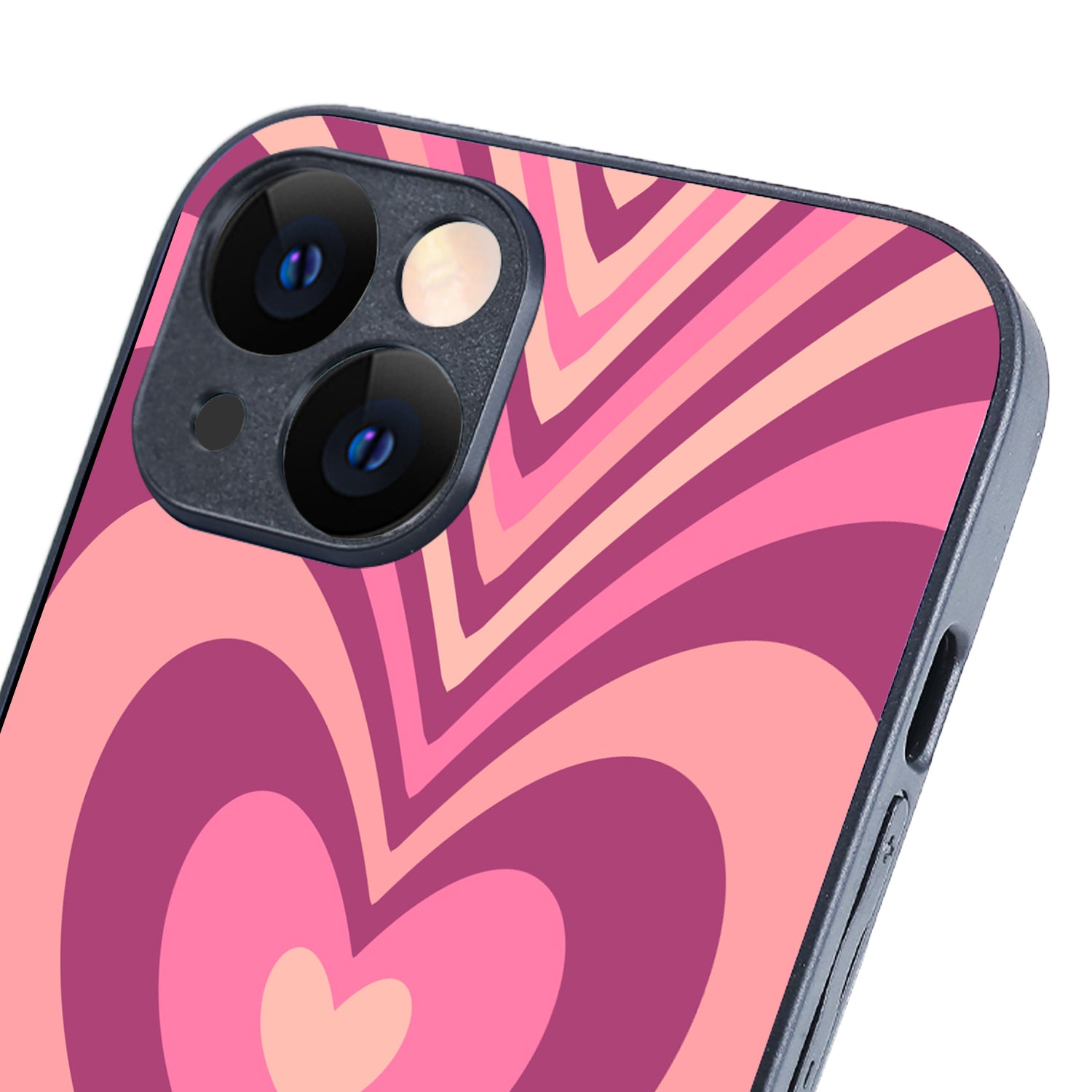Pink Heart Optical Illusion iPhone 14 Case