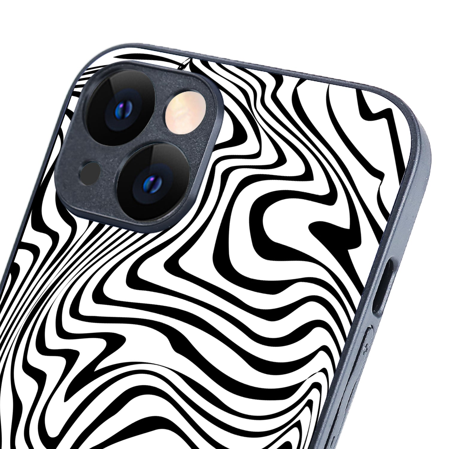 White Zig-Zag Optical Illusion iPhone 14 Case