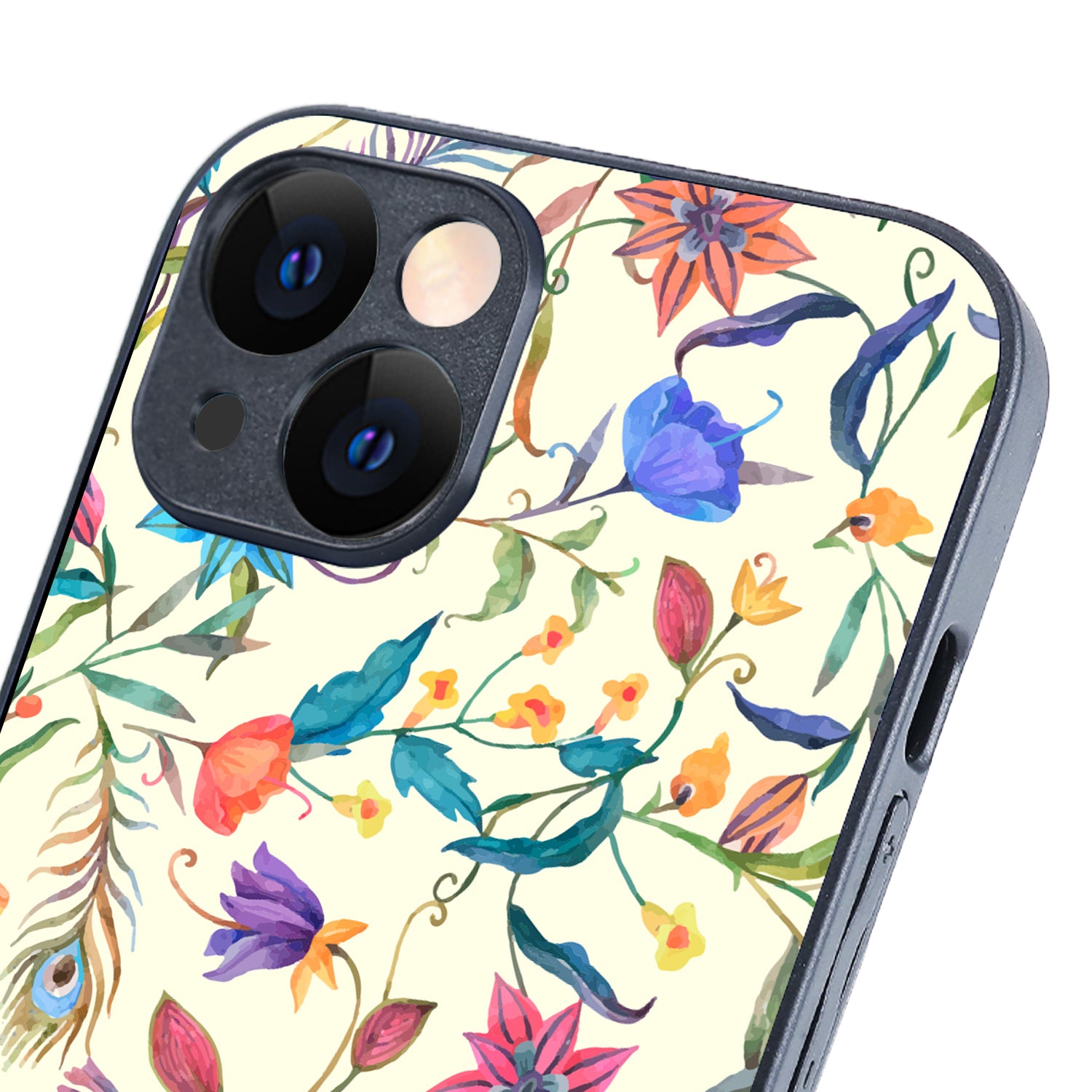 White Doodle Floral iPhone 14 Case