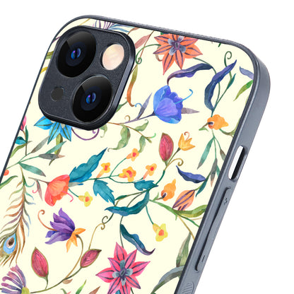 White Doodle Floral iPhone 14 Plus Case