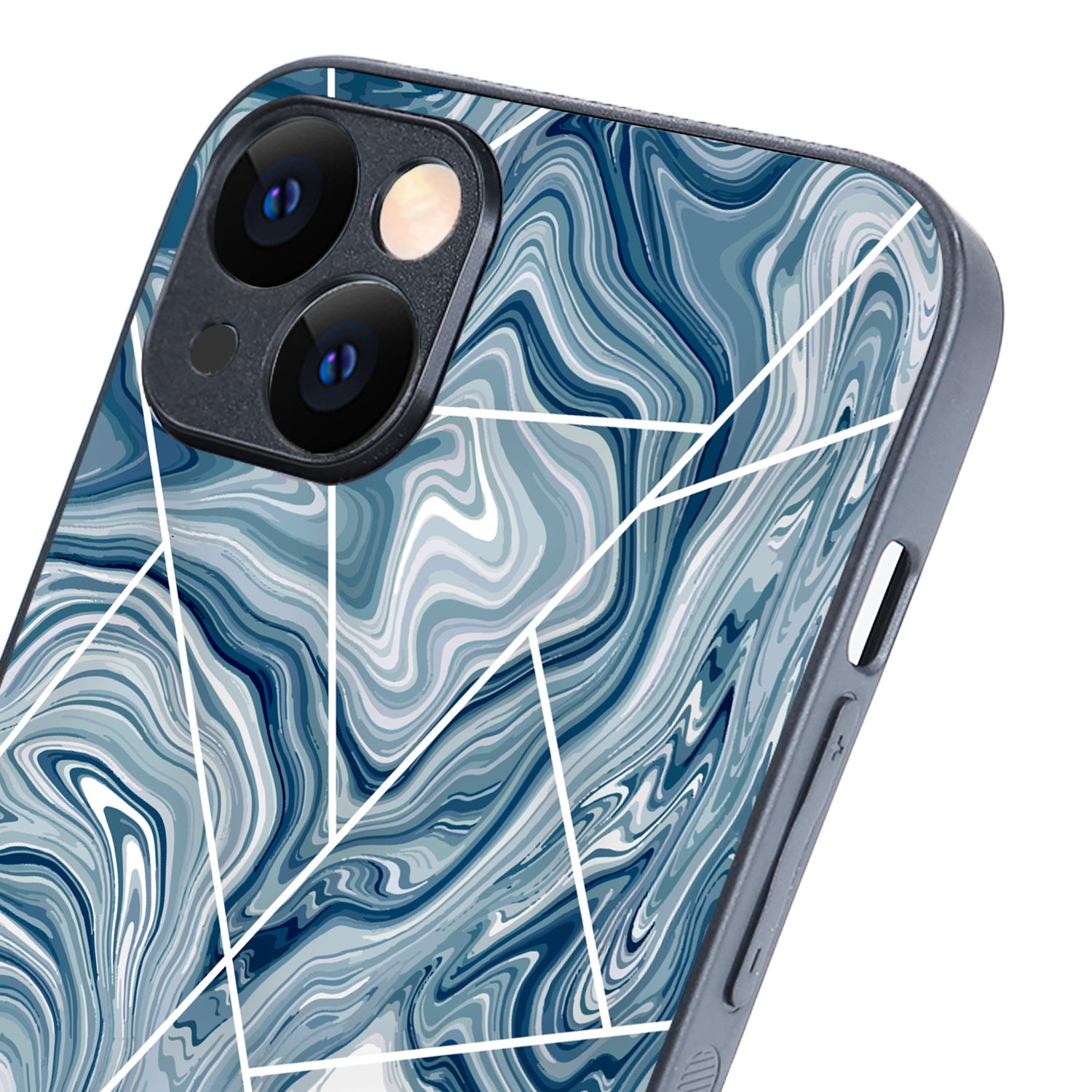 Blue Tile Marble iPhone 14 Plus Case