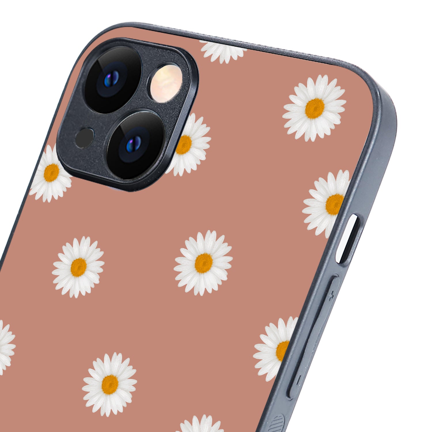 Peach Sunflower Black Floral iPhone 14 Plus Case