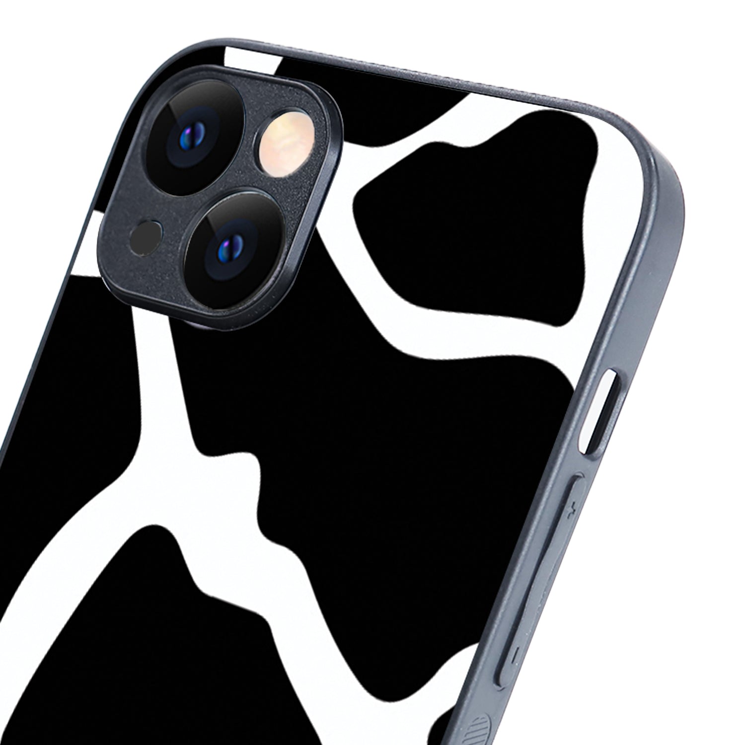 Black &amp; White Patch Design iPhone 14 Plus Case