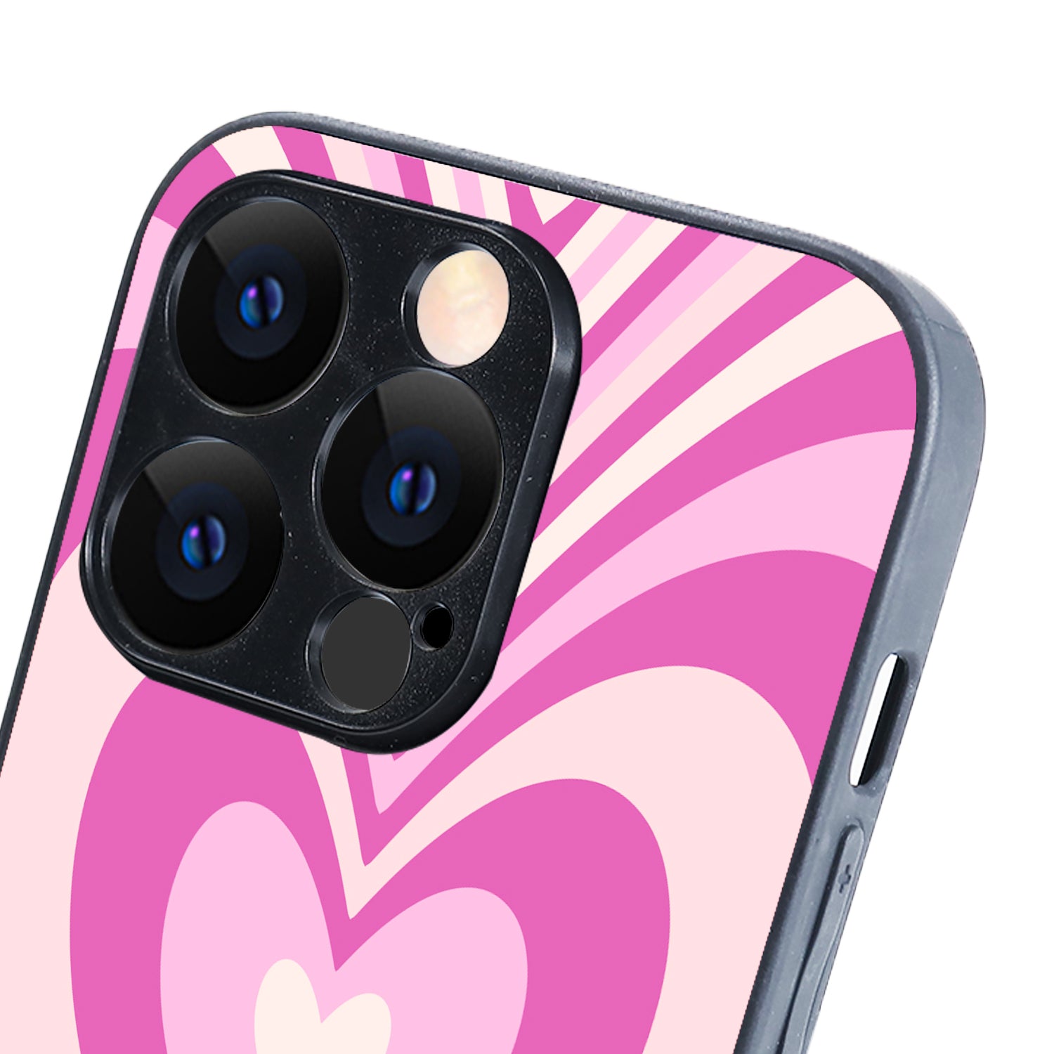 Pink Heart Optical Illusion iPhone 14 Pro Case