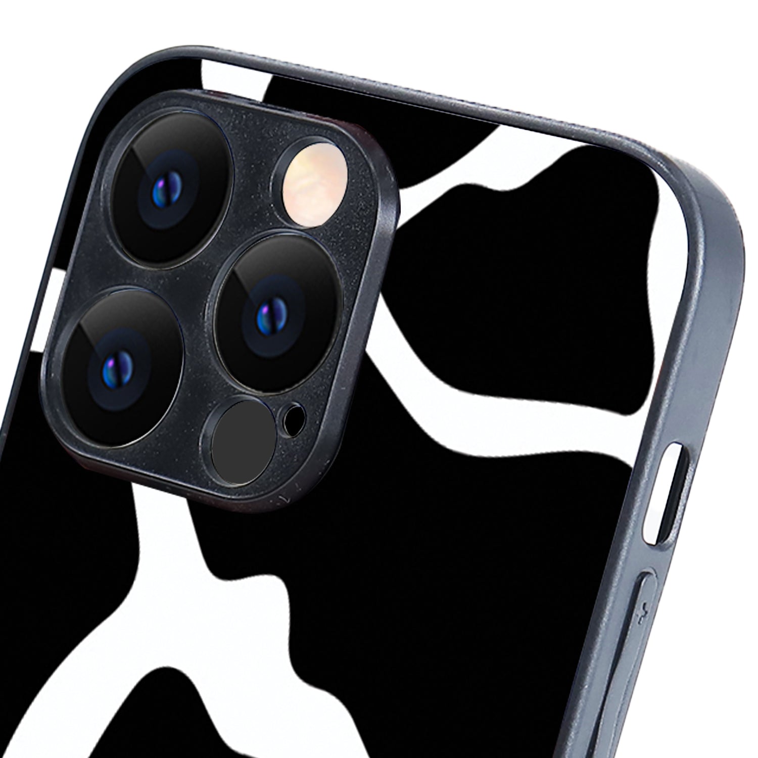 Black &amp; White Patch Design iPhone 14 Pro Max Case