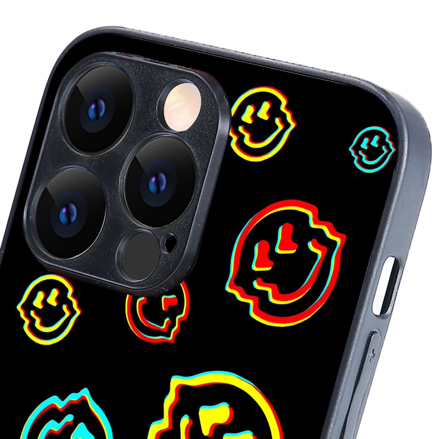 Black Smiley Doodle iPhone 14 Pro Max Case